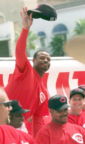 08 Jun. 2002: Cincinnati Reds outfielder Ken Griffey Jr. (30) by the batting  cage during batting practice before a game against the Anaheim Angels  played on June 8, 2002 at Edison International